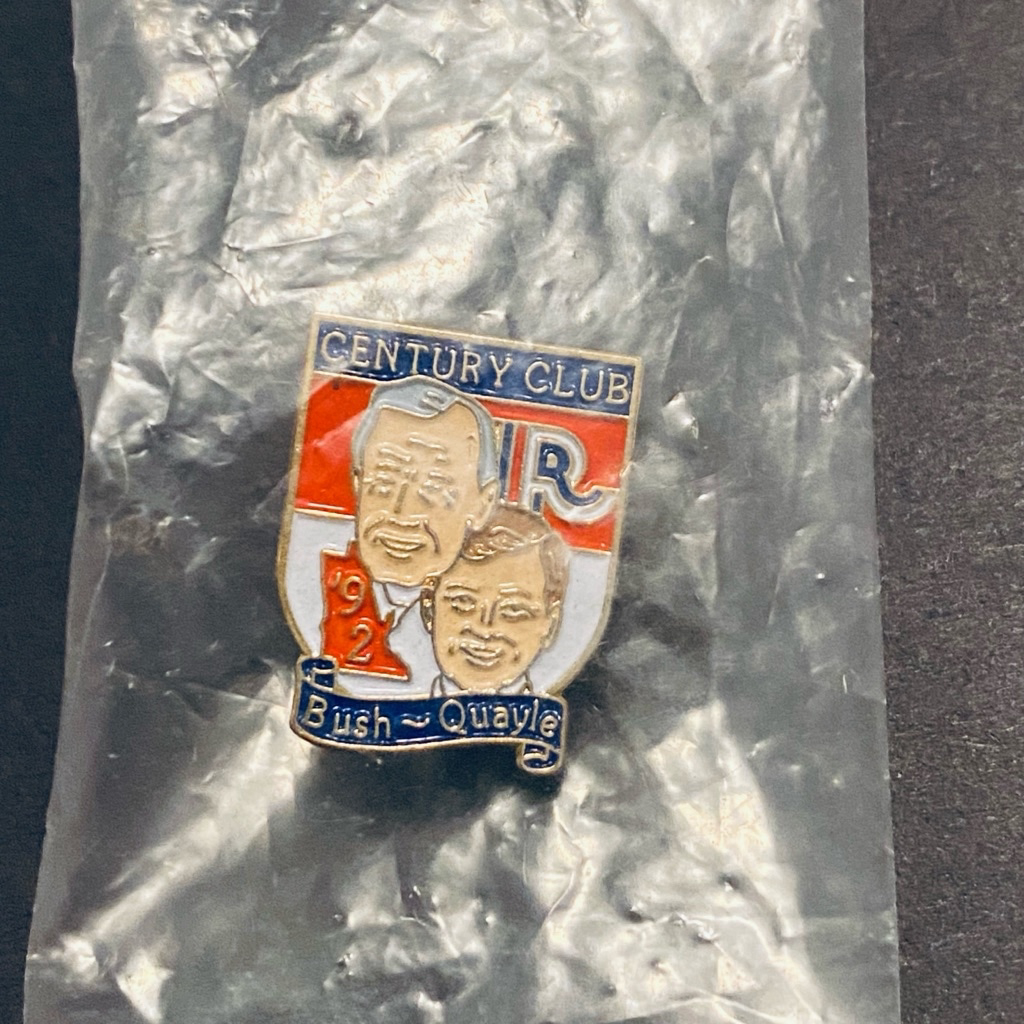 Century Club 1992 Bush And Quayie Lapel Pin Century Club 1992 Bush And Quayie Lapel Pin